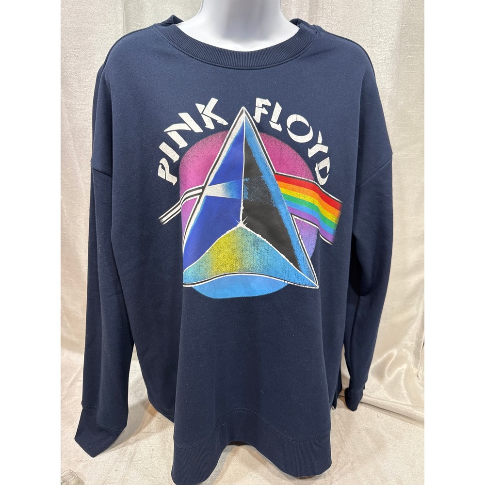 Pink Floyd Dark Side of the Moon Graphic Sweatshirt Navy Blue‎ 0X 14W NEW